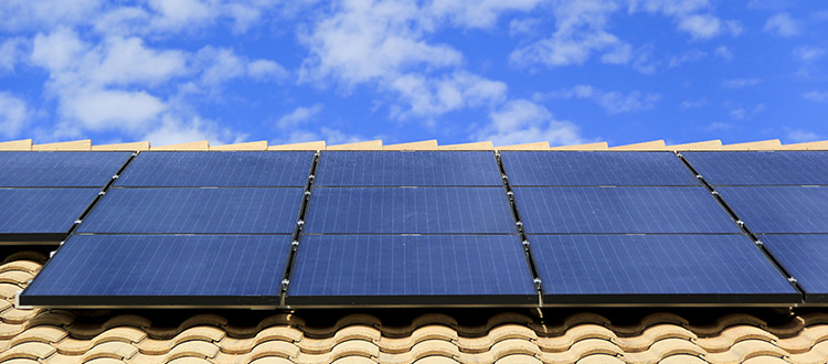 Solar panels on a rooftop collecting solar energy